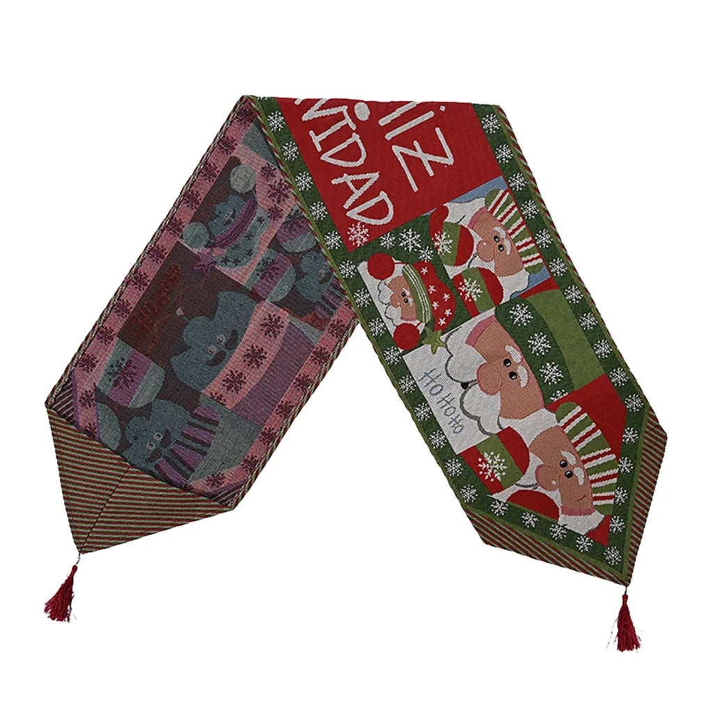 Christmas Table Runner Thickened Knitted Dining Tablecloth