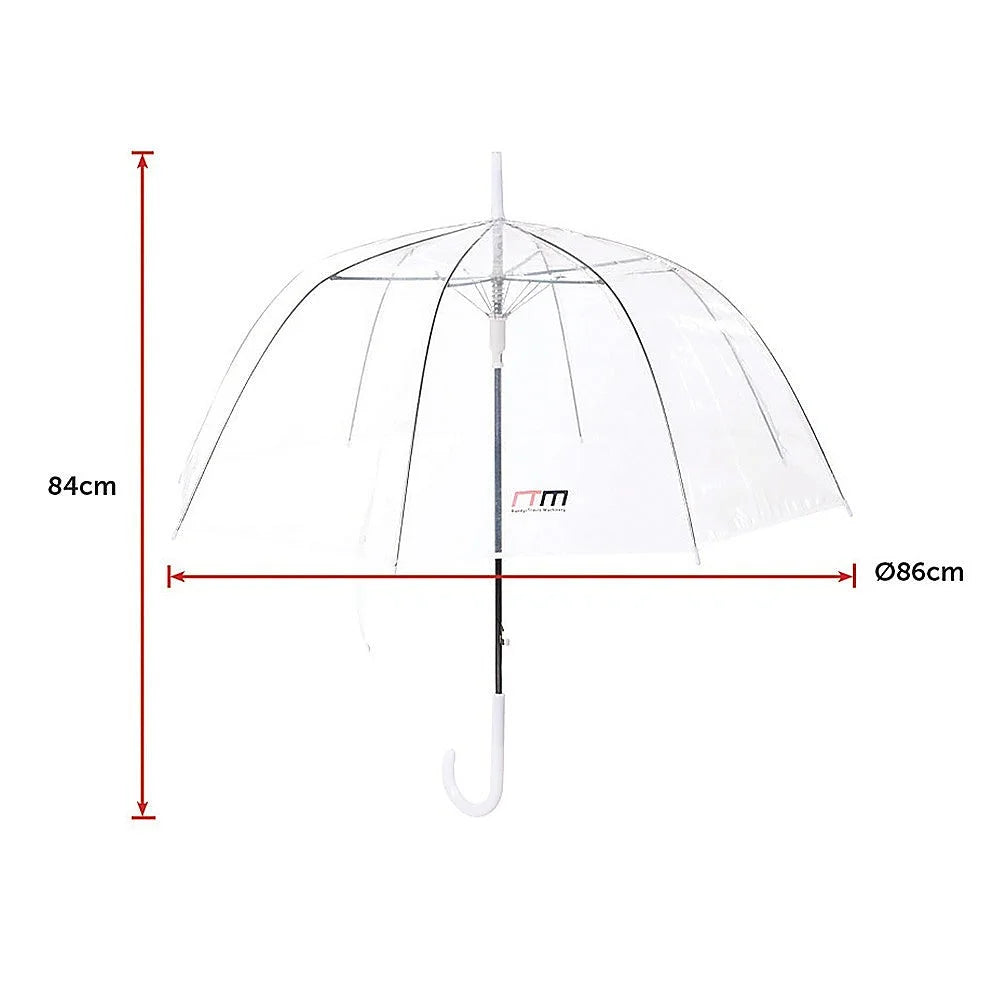 Clear Transparent Rain Walking Umbrella Parasol 5x PVC Dome
