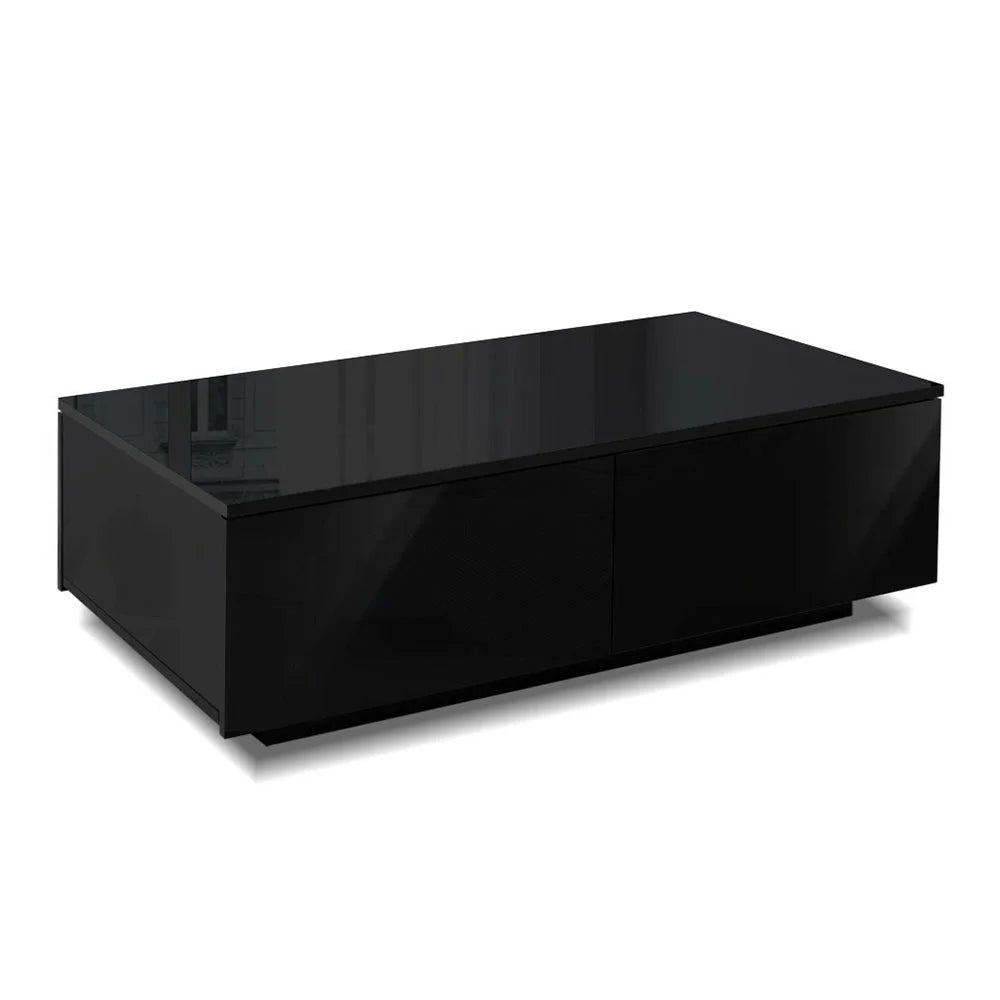 Coffee Table Modern 4-Drawer Storage High Gloss Living Room