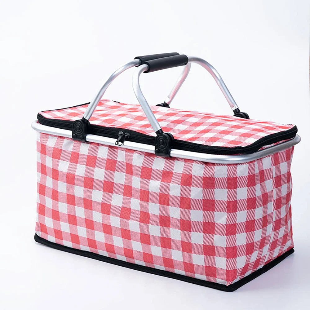 Collapsible Insulated Picnic Basket Outdoor Camping
