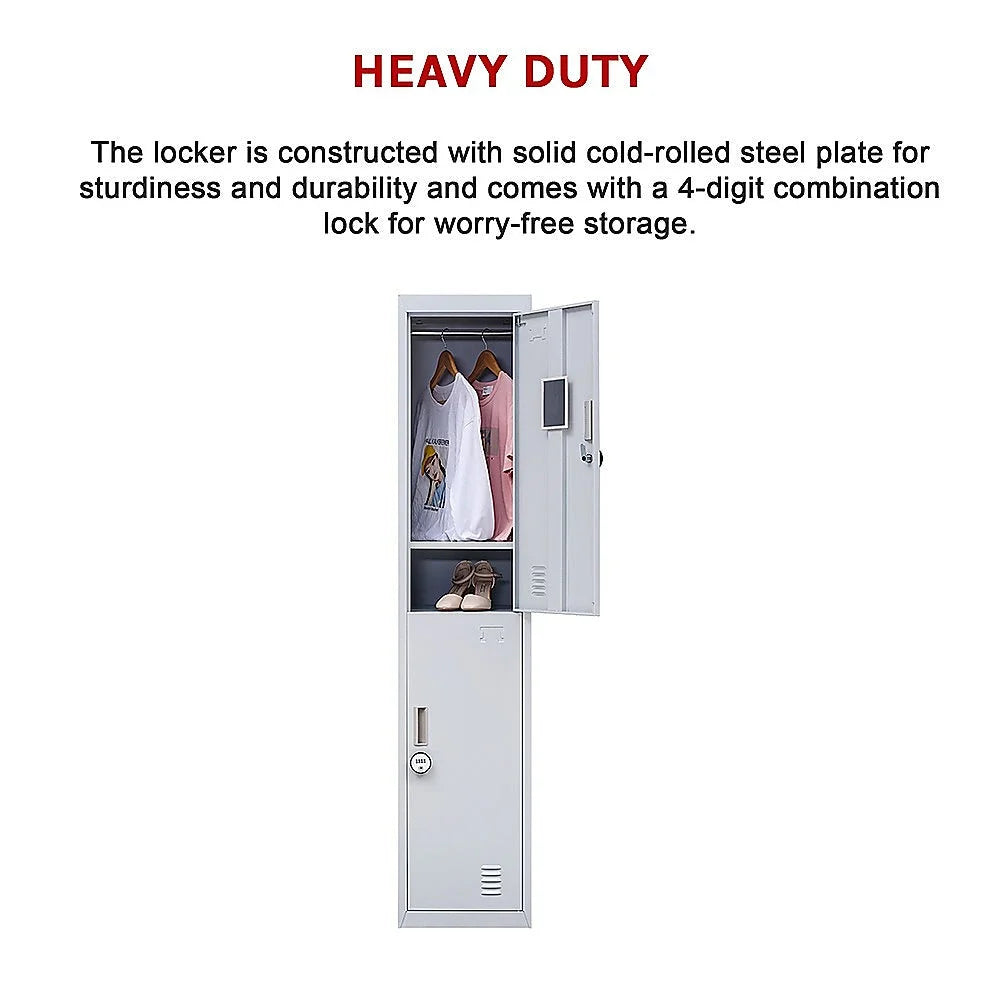 Combination Lock 4-Digit 2-Door Vertical Locker for Office