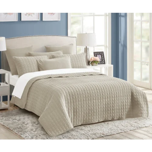 Comforter Set 7 Piece Vintage Stone Wash King Natural