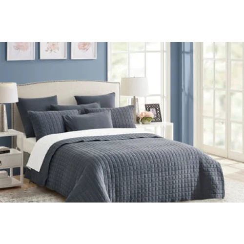 Comforter Set 7 Piece Vintage Stone Wash Queen Charcoal