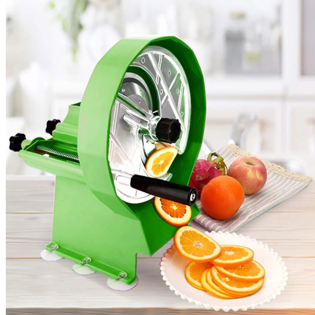 Commercial Vegetable Slicer Premium Manual Fruit Kitchen Cutter Machine - Green