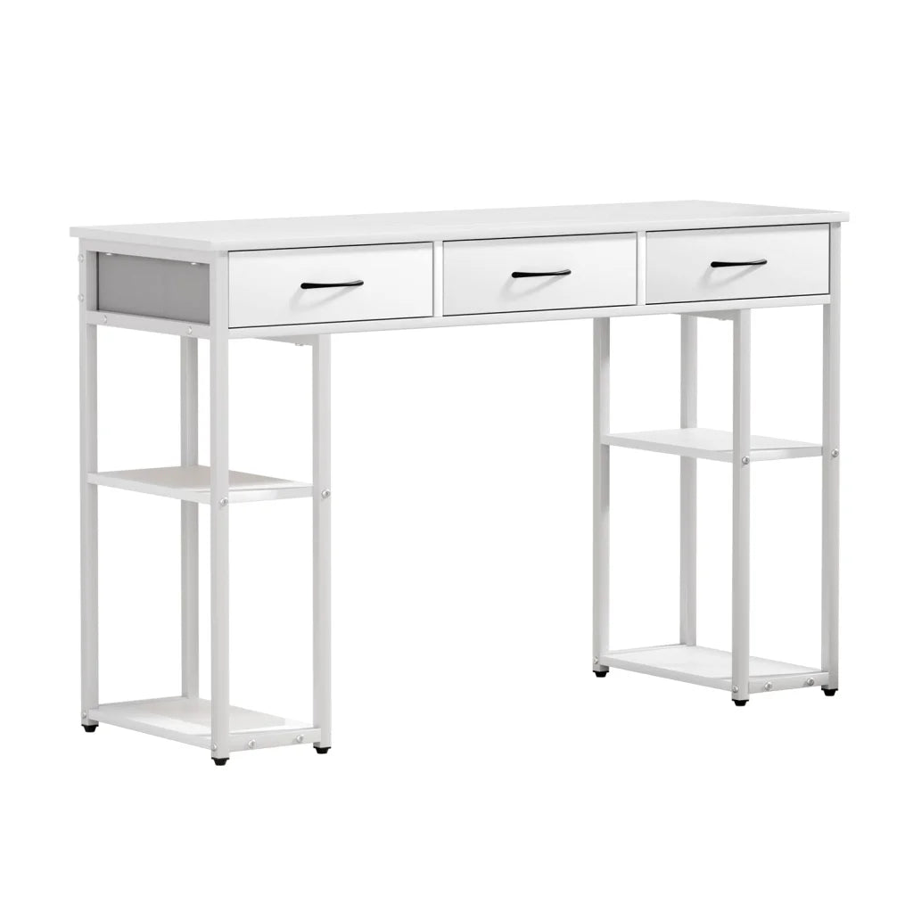 Computer Desk with Drawer & Shelves - Study Table 120CM