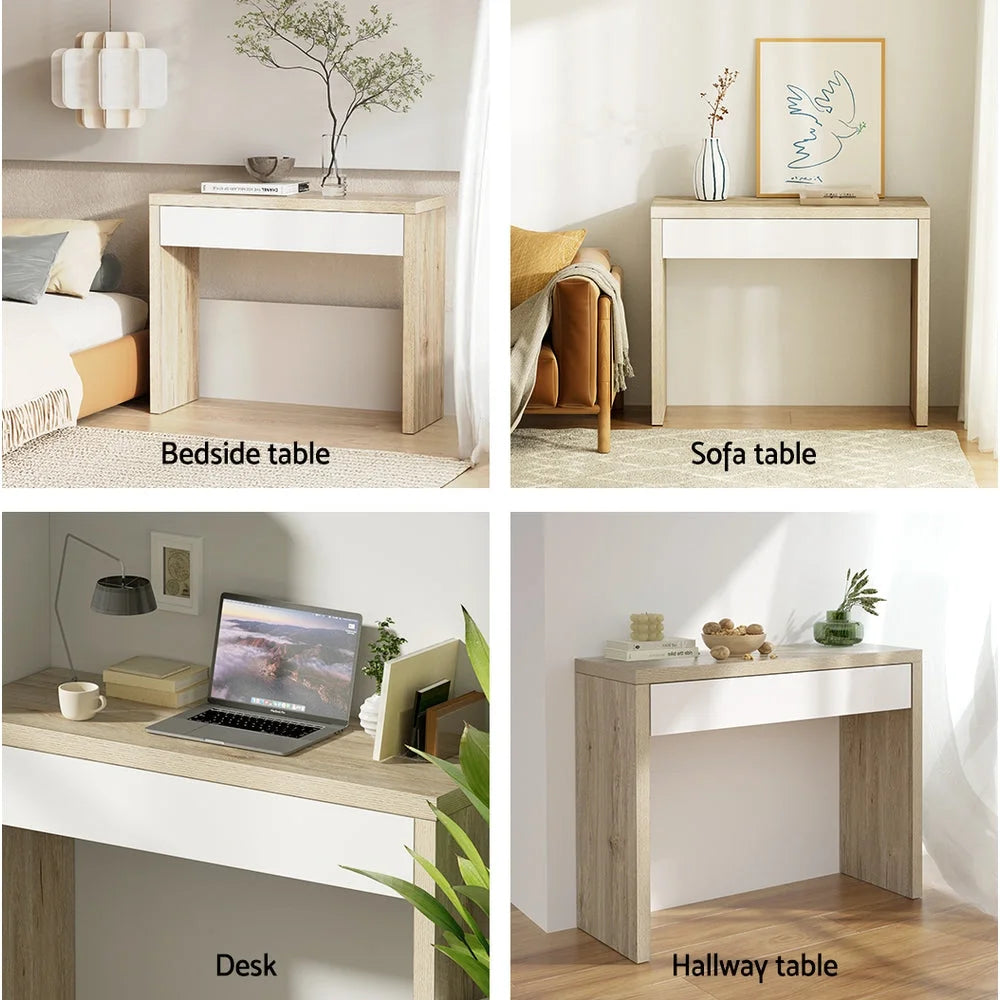 Console Table Jory with Storage Drawer - White Pine