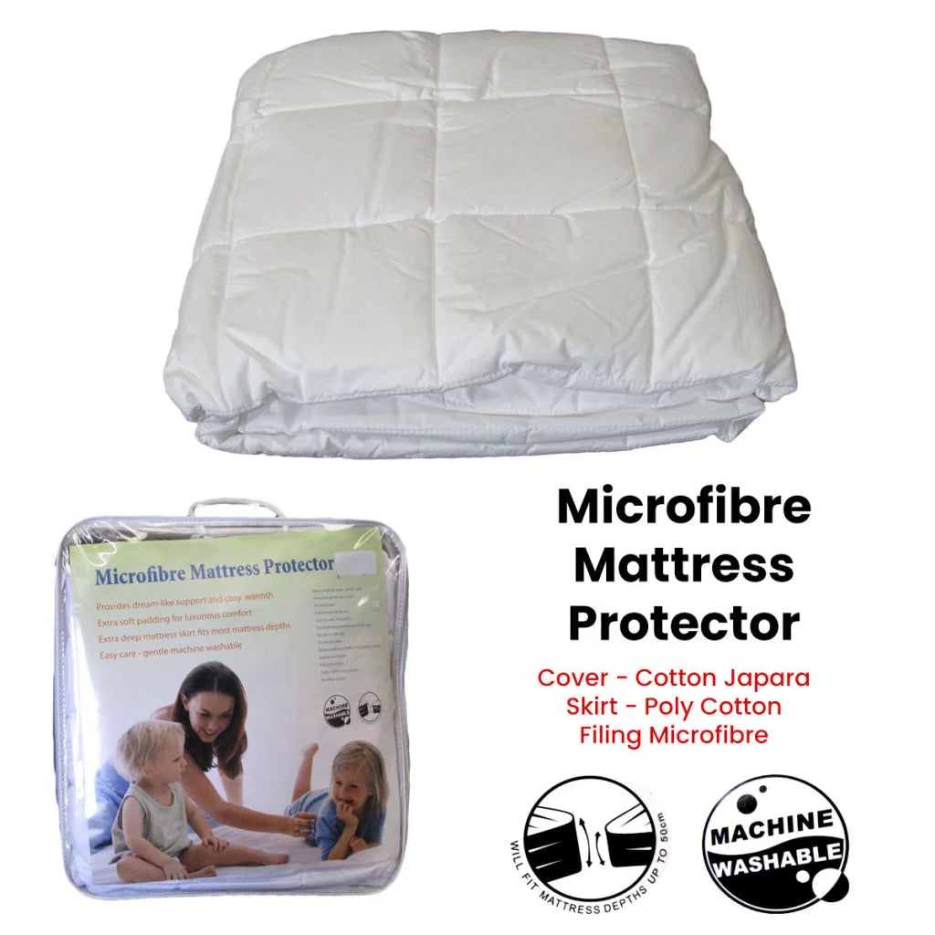 Cotton Japara Cover Microfiber Filling Mattress Protector
