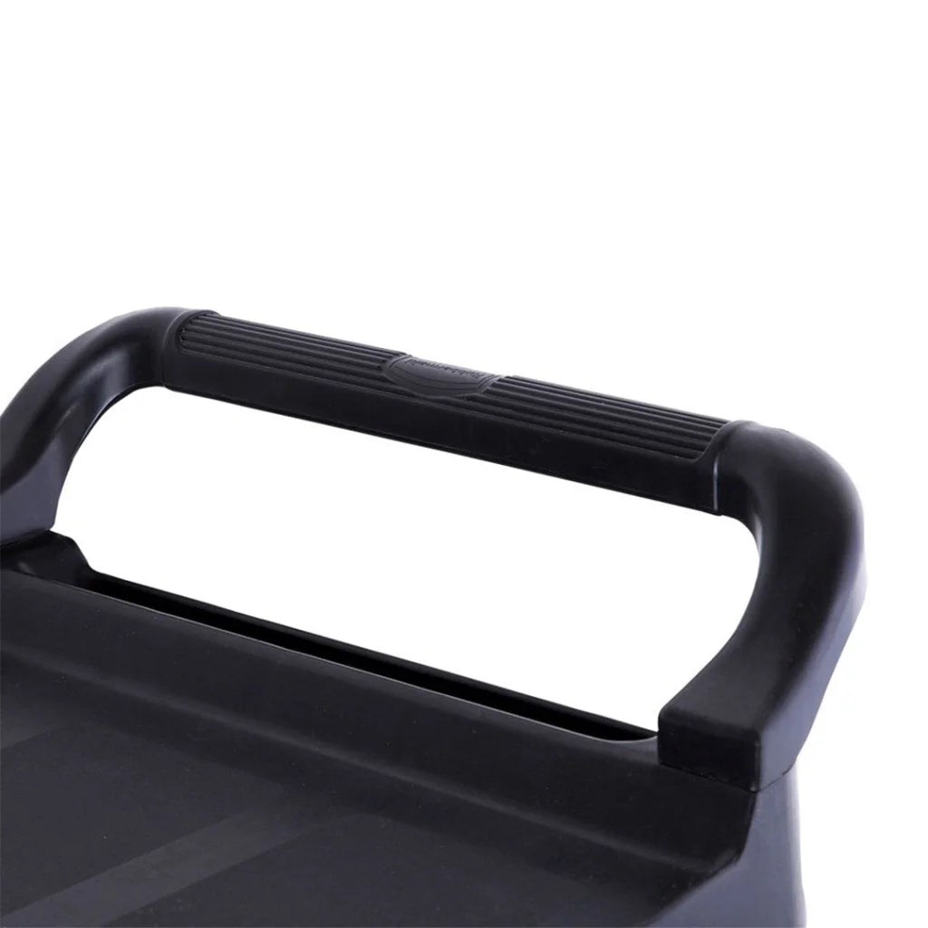 Covered Food Trolley 3 Tier Waste Cart Storage Mechanic Kitchen - Black - Premium