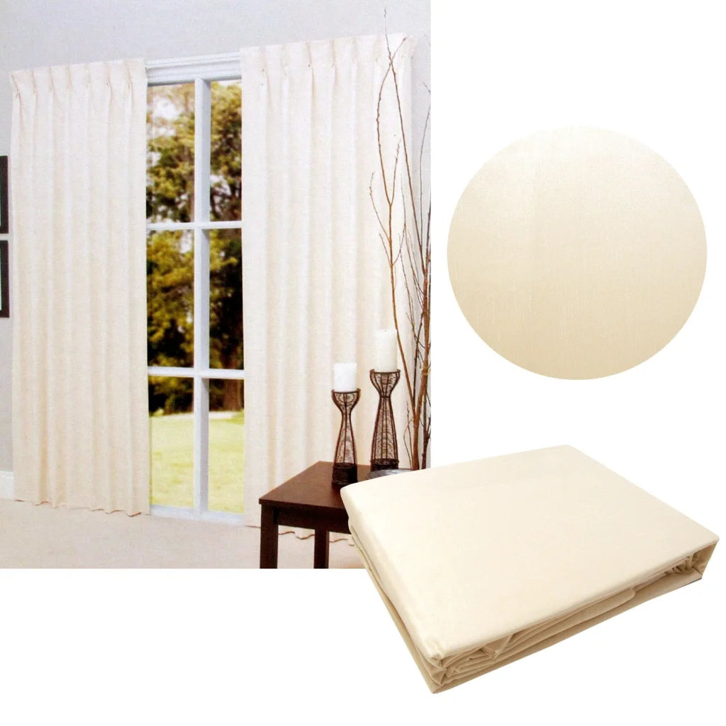 Curtains Pair of Cream Blockout Pinch Pleat Fit Window 90 x