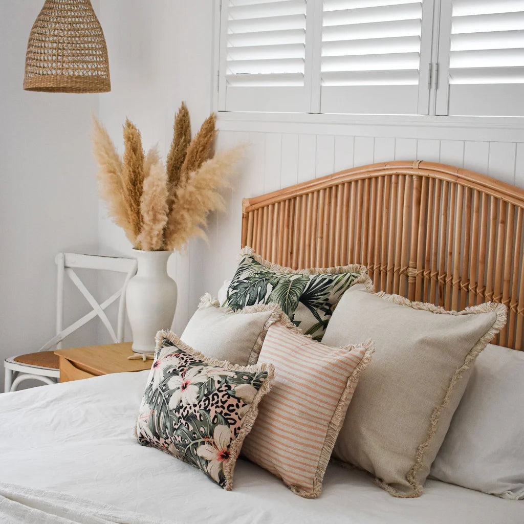 Cushion Cover Coastal Fringe Natural Solid Natural 60cm x
