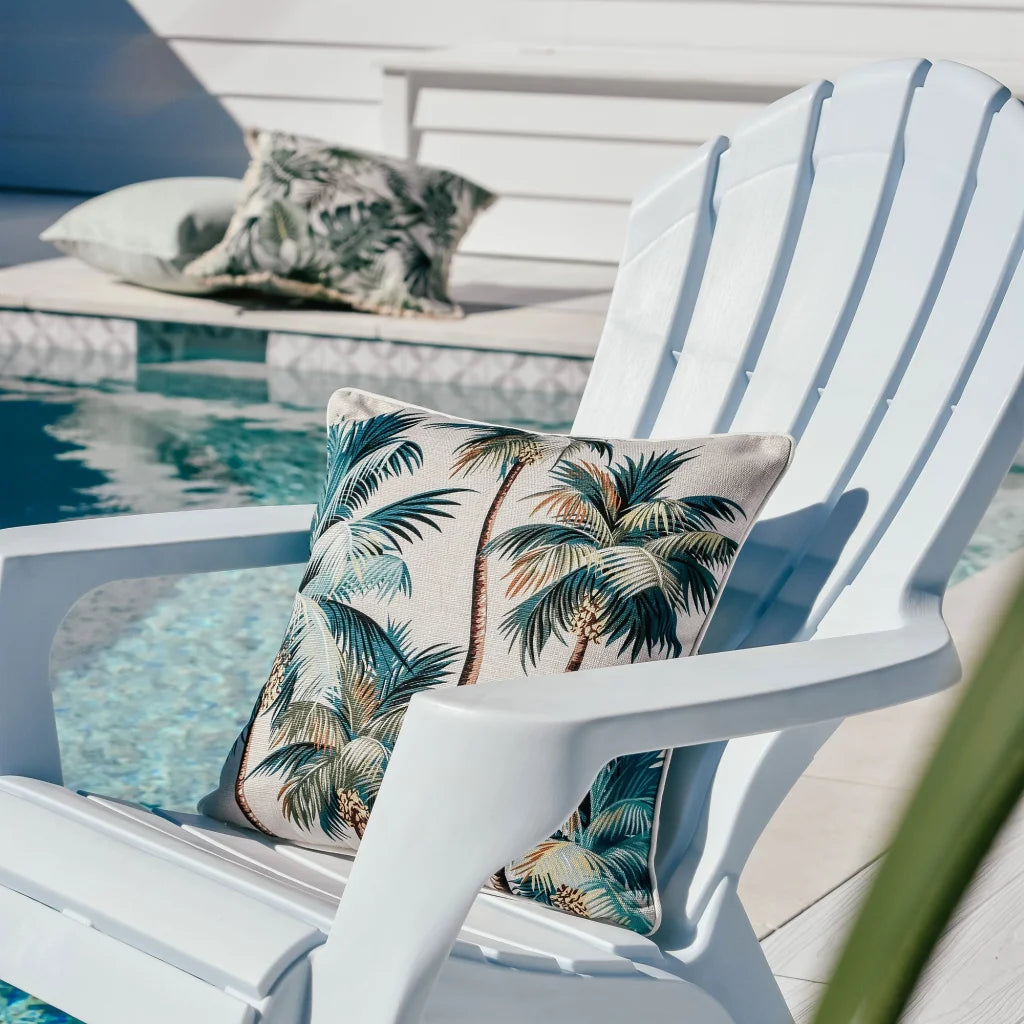 Cushion Cover with Piping Palm Trees Natural 45cm x 45cm