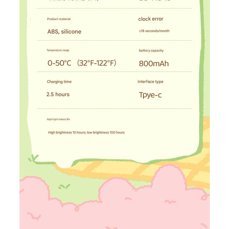 Cute Animal Digital Alarm Clock with Night Light