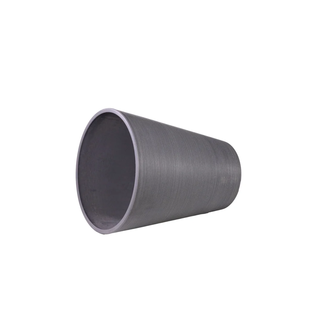 Decorative Round Grey Planter Textured - 47cm - Garden