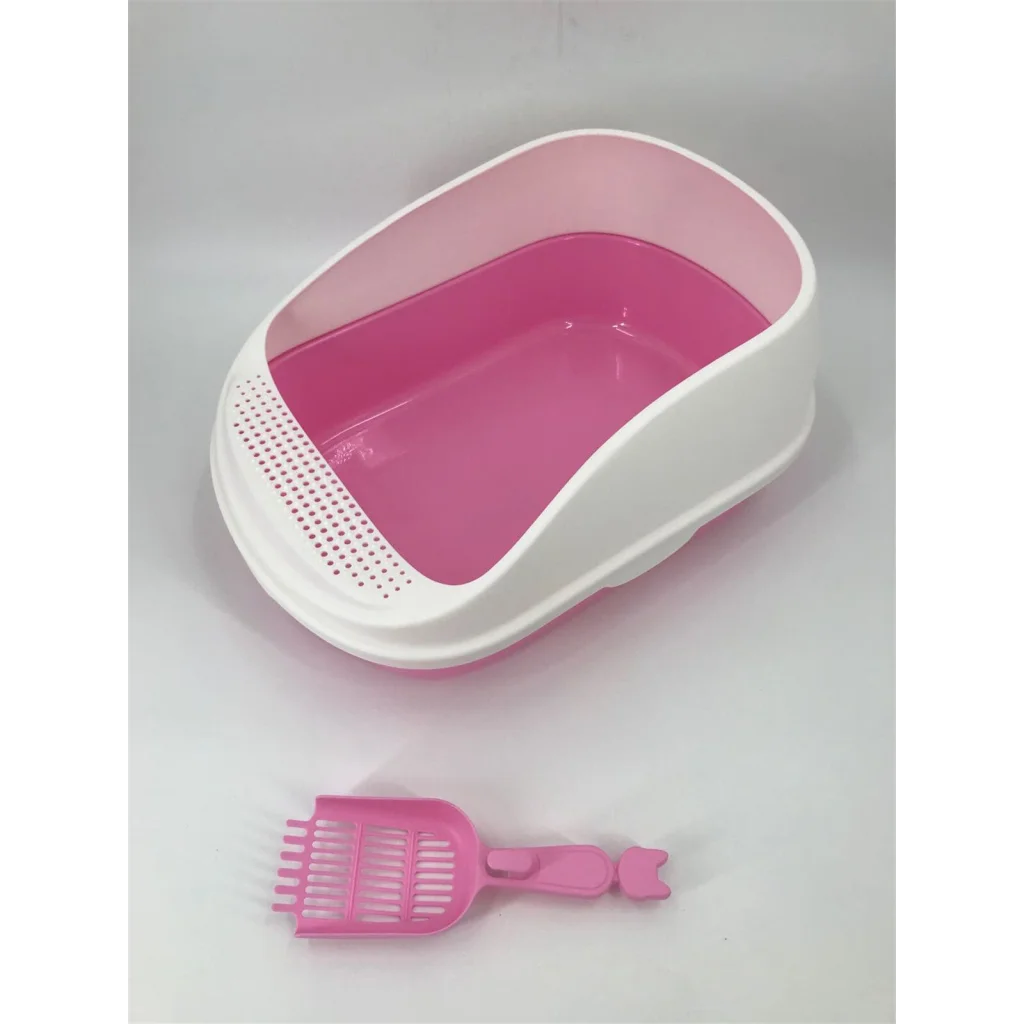 Deep Cat Toilet Litter Box Tray High Wall with Scoop