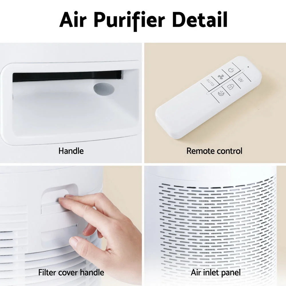 Devanti Air Purifier 4-Layer HEPA Filter White - Appliances