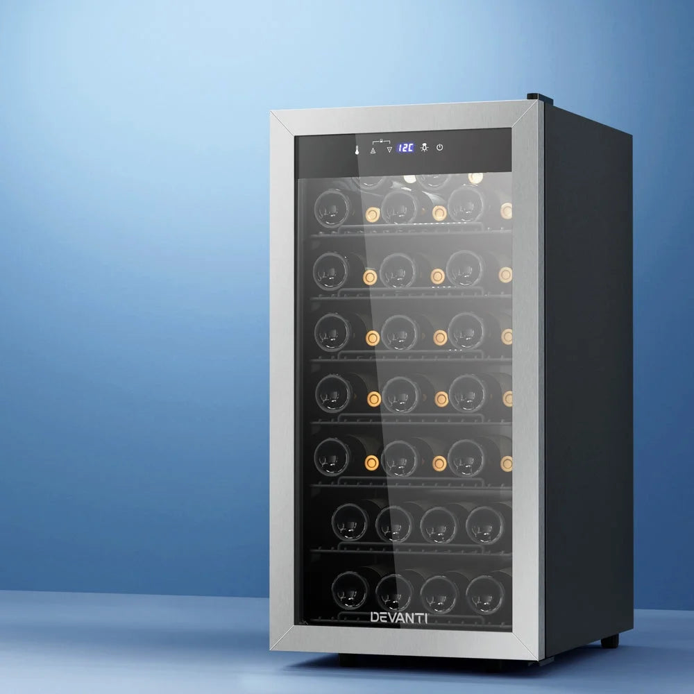 Devanti Wine Fridge Cooler 42 Bottles - Appliances >