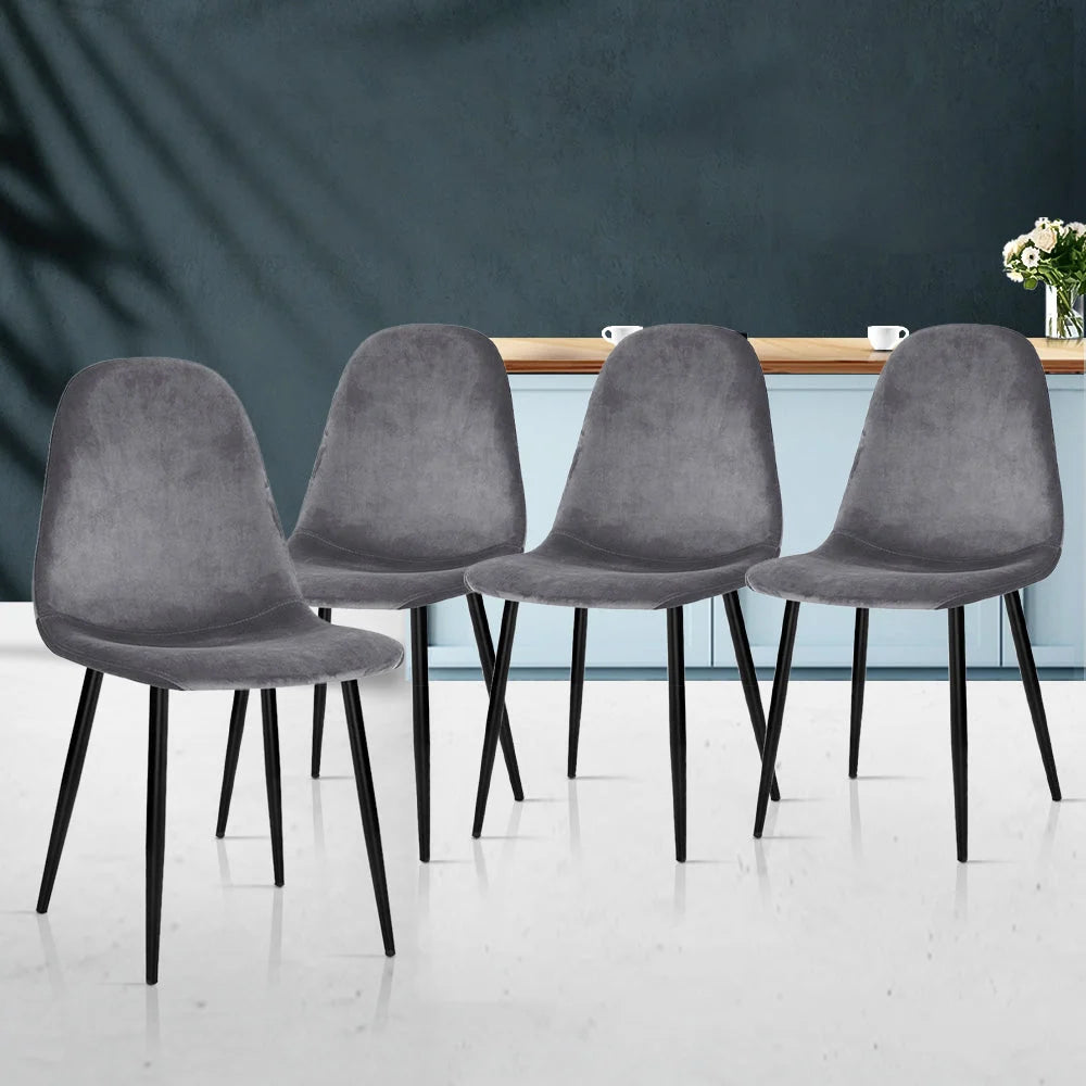 Dining Chairs 4x Dark Grey living room 917