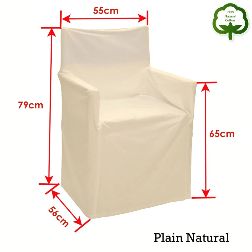 Director Chair Cover Rans 100% Cotton - Plain Natural
