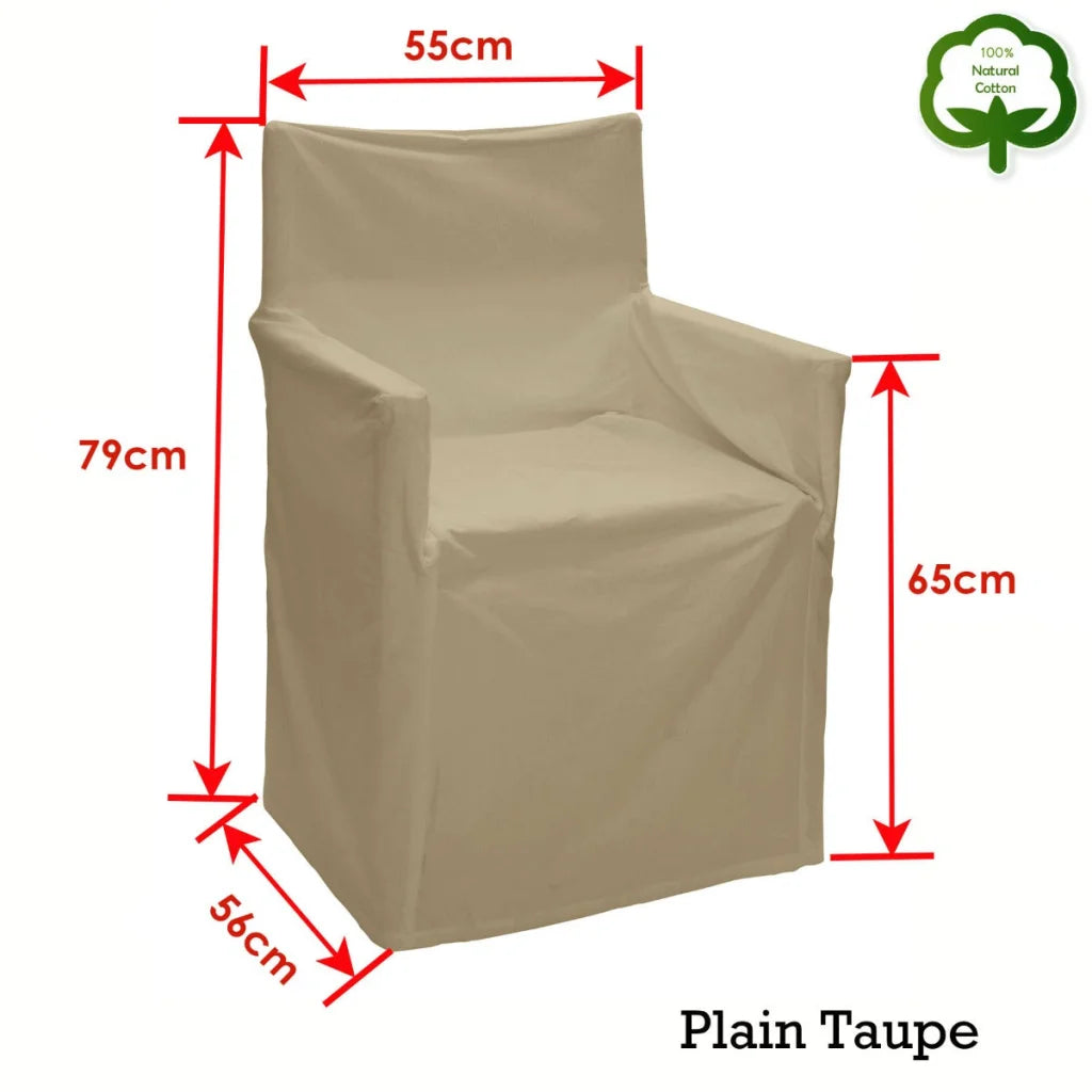 Director Chair Cover Rans 100% Cotton - Plain Taupe