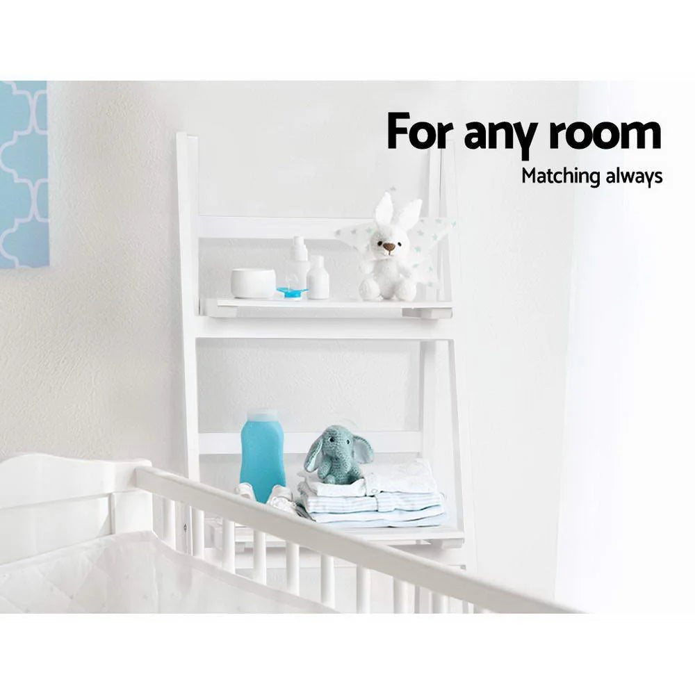 Display Shelf 3 Tier Wooden Ladder Stand Storage Book