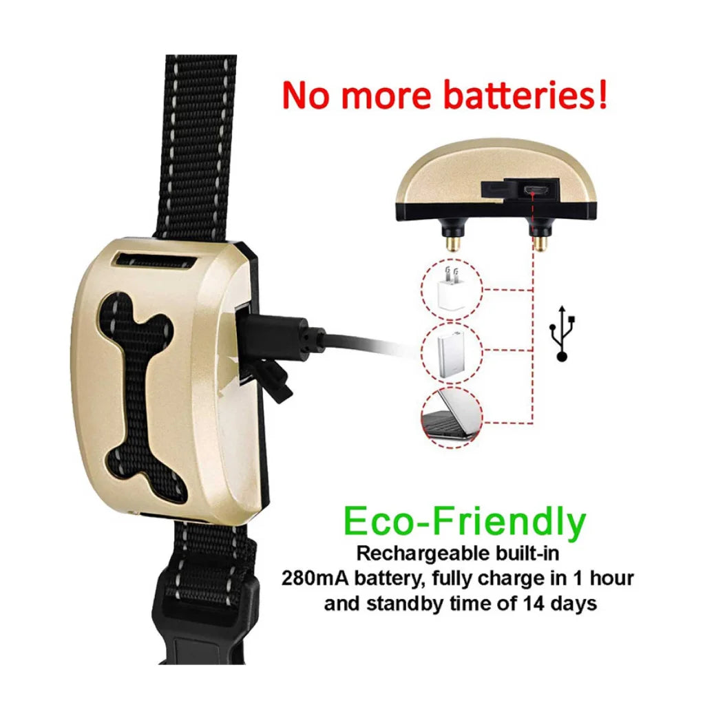 Dog Bark Collar Sound and Vibration Automatic USB