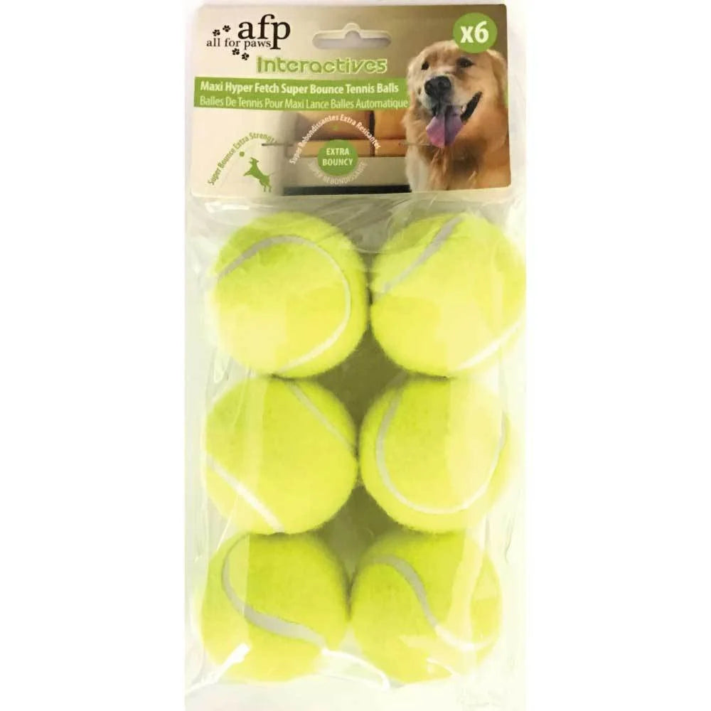 Dog Fetch Balls 6 Pack Extra Bouncy AFP Hyper Maxi Super