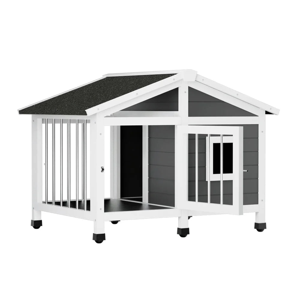 Wooden dog kennel with house large outdoor pet