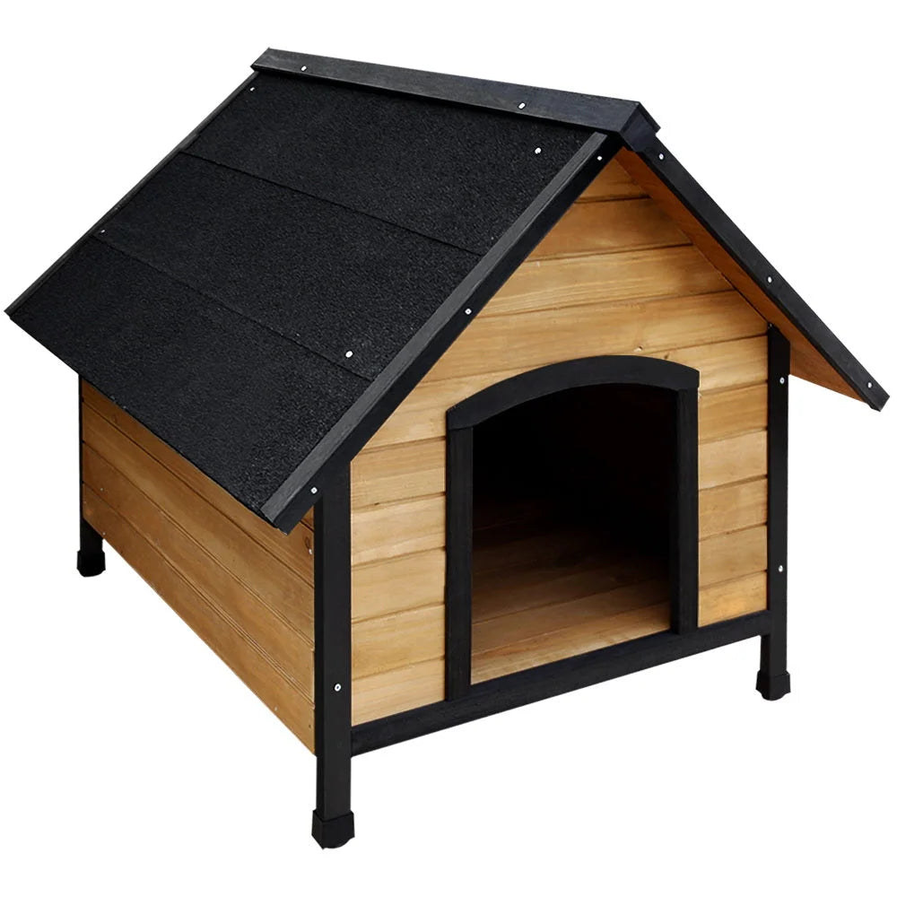 Wooden dog kennel with outdoor pet house puppy