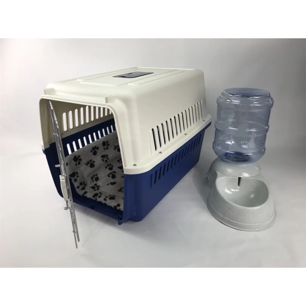 Dog Puppy Cat Crate Pet Carrier Cage with Mat & Water