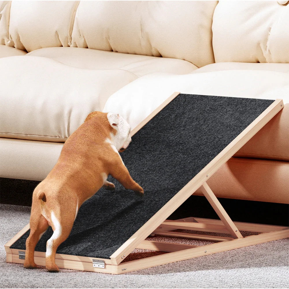 Dog Ramp 100CM Adjustable Height Wooden Steps Stairs