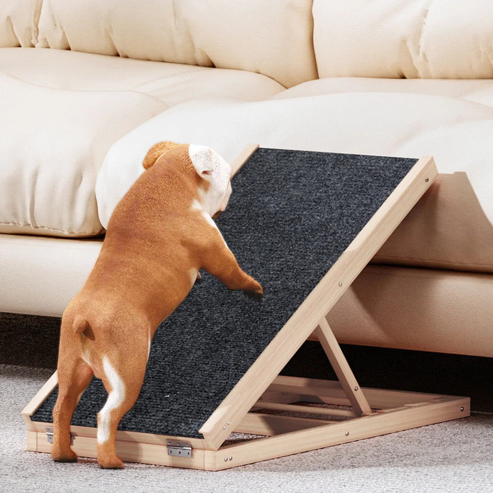 Dog Ramp 70CM Adjustable Height Wooden Steps Stairs for Bed