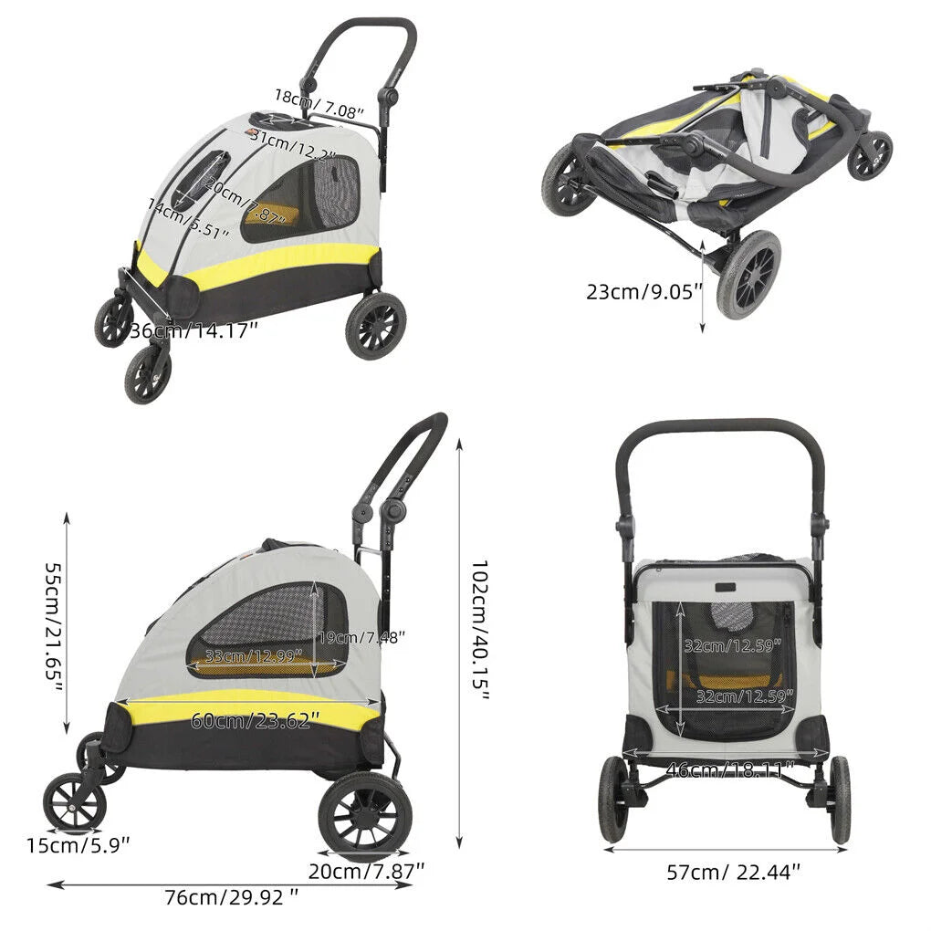 Dog Stroller Foldable Pet Travel Cart M Size