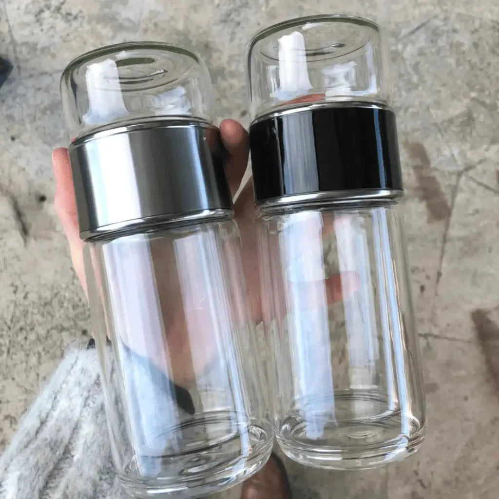 Double Wall Glass Tea Infuser Bottle - Home & Garden