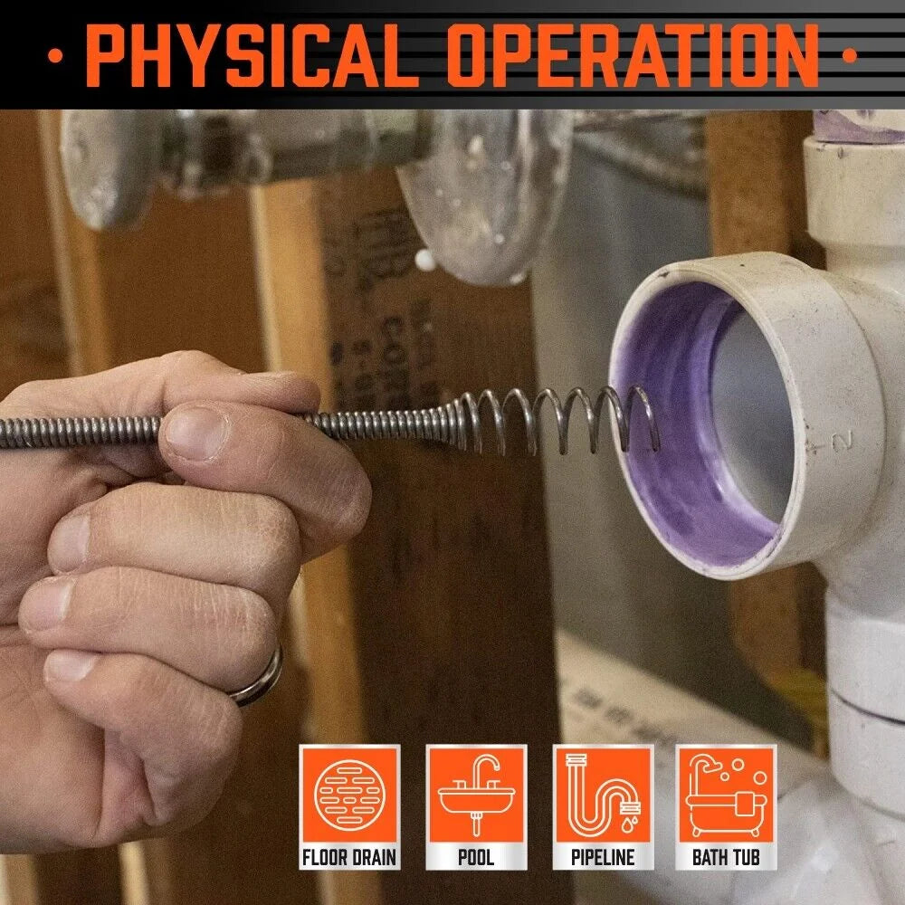 Drain Cleaner Auger Plumbing Unblocker Sewage Pipe Cleaning