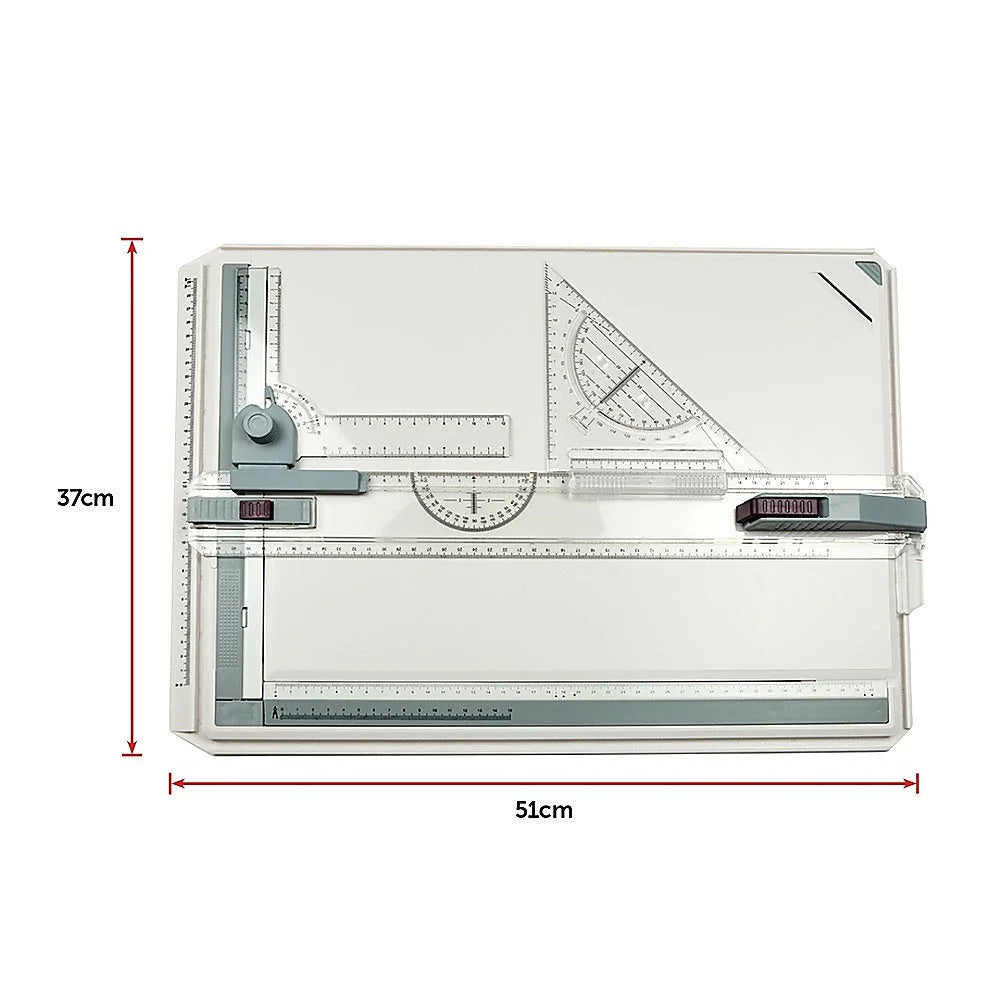 Drawing board table with boxed accessories and matching pieces