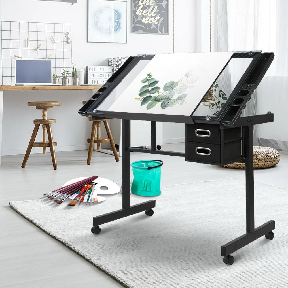 Drawing Desk Adjustable Black/Grey - Office