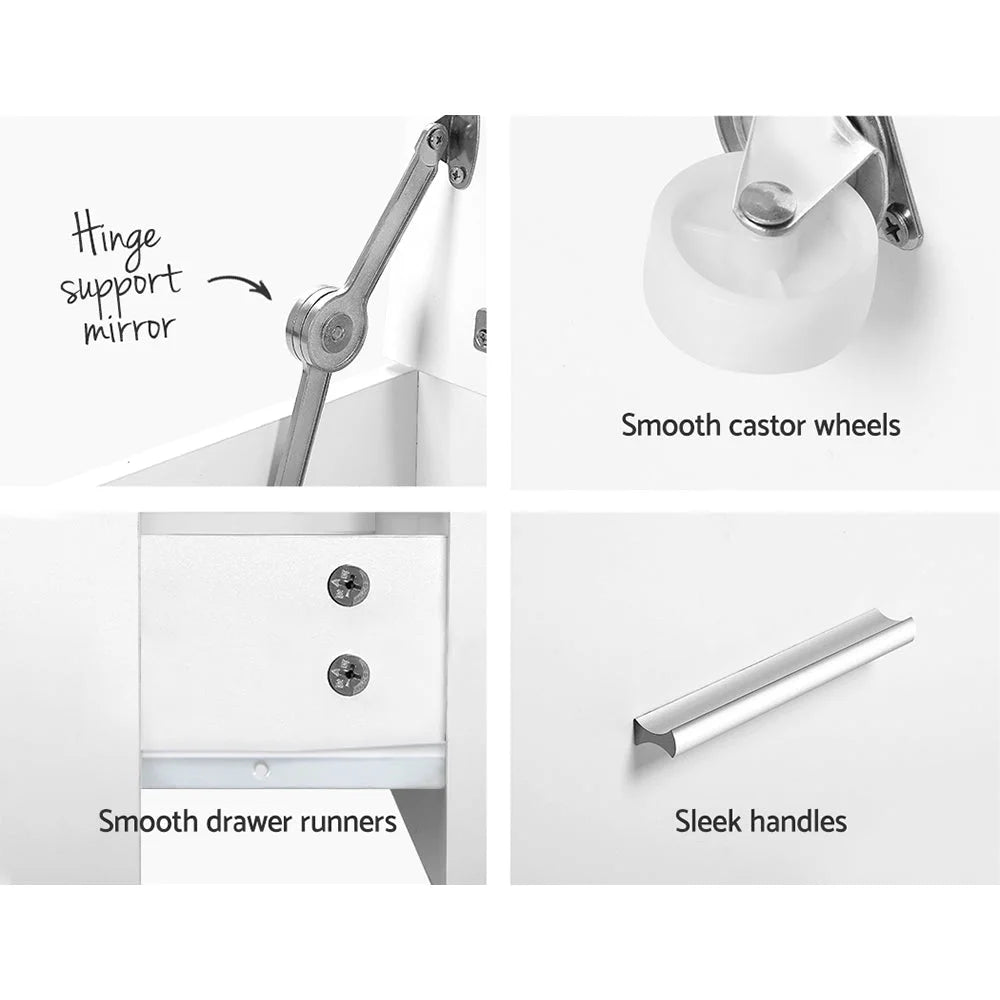 Dressing Table & Bedside Tables 2-in-1 Hidden Makeup Mirror
