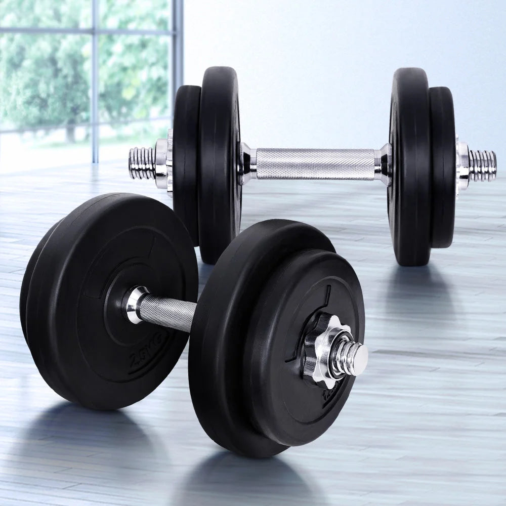 Dumbbell Set 20KG Weight Training Plates Home Gym Fitness