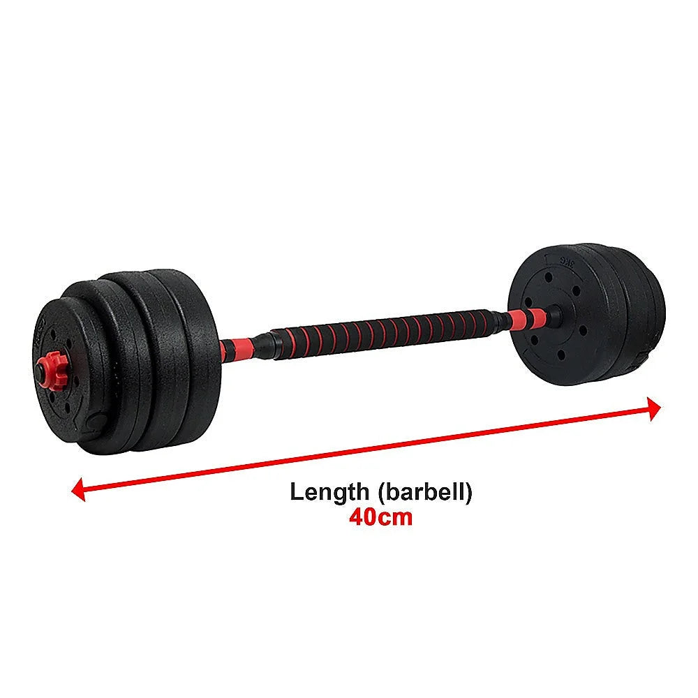 Dumbbell Set Adjustable 40kg Rubber Barbell Home Gym