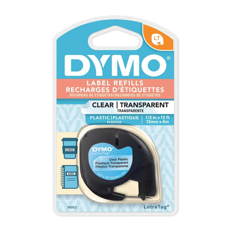 DYMO Light Plastic Tape 12mm x 4m - Clear