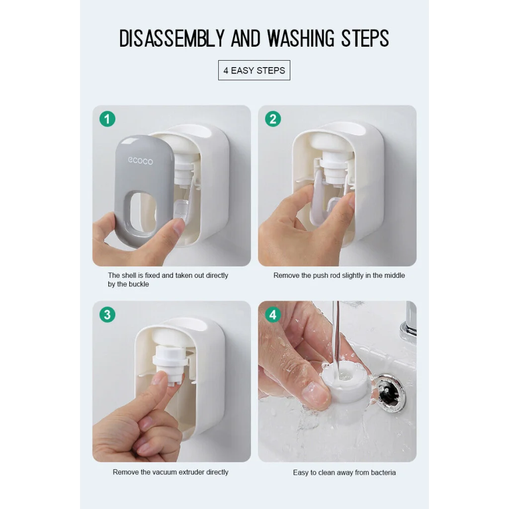 Ecoco Wall Mount Auto Hands-Free Toothpaste Dispenser