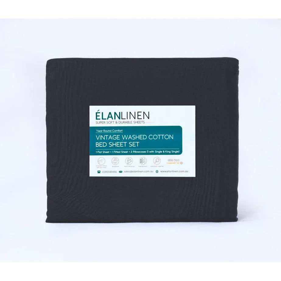 Egyptian Cotton Bed Sheets Set 100% Vintage Washed 500TC