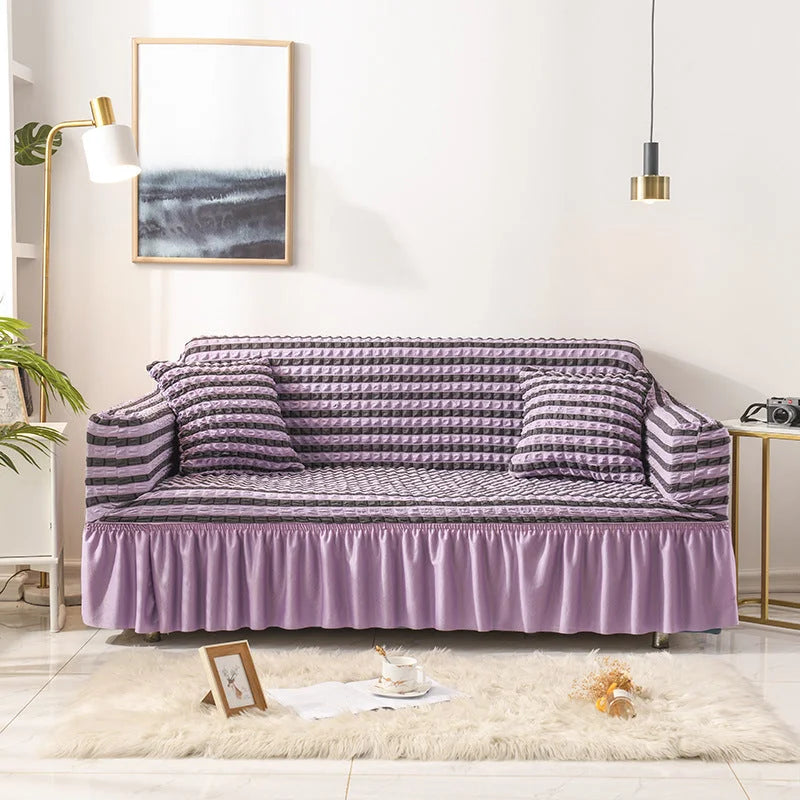 Elastic sofa cover-purple (305-360cm) - Furniture > Sofas >