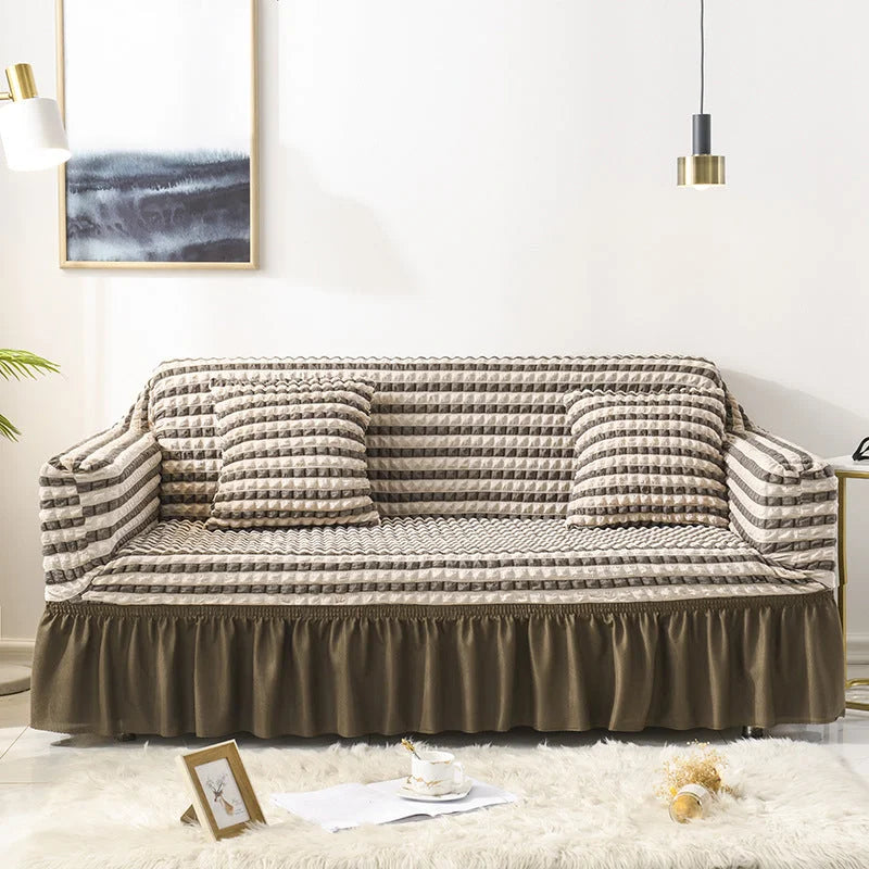 Elastic sofa cover-two-color coffee (145-185cm) - Furniture
