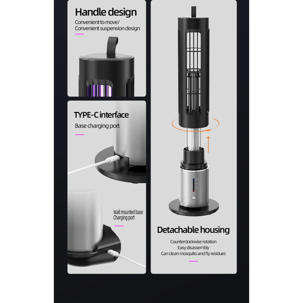 Electric Mosquito Killer Lamp with Detachable Housing