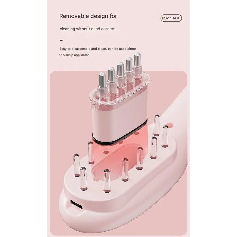 Electric Scalp Massager Comb with Red & Blue Light Therapy