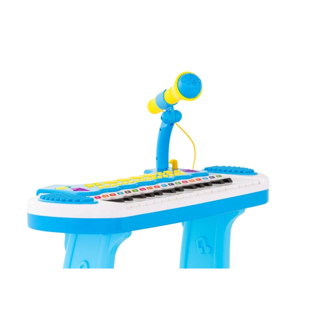 Electronic keyboard stand with upright supports and shelf tiers