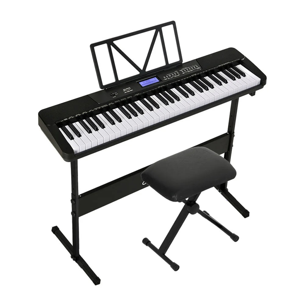 Electronic Piano Keyboard 61 Keys Digital with Stand Stool