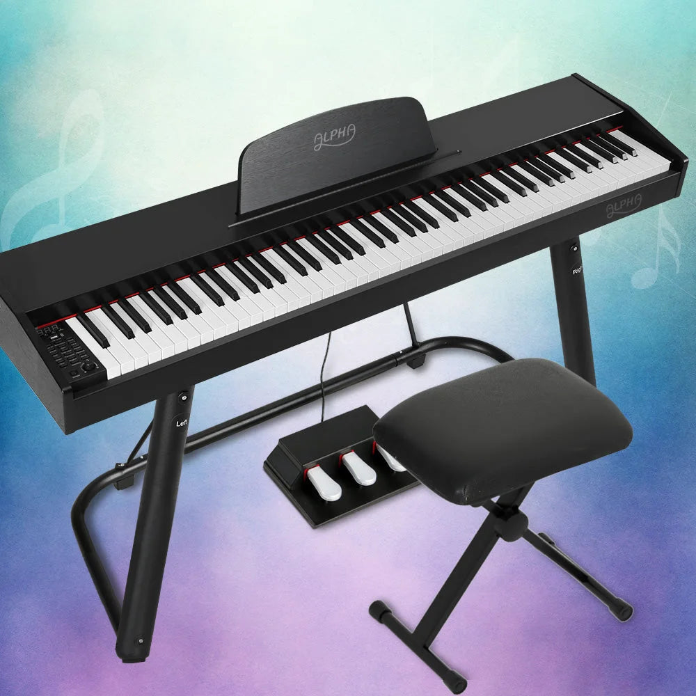 Electronic Piano Keyboard 88 Keys Digital with Stand Stool
