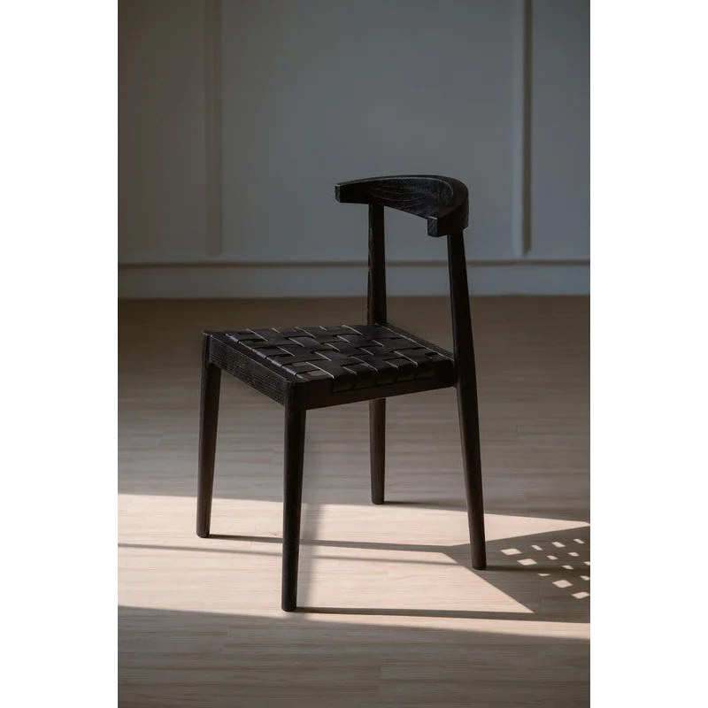 Elliot Leather Dining Chair (Black) - Furniture > Dining >